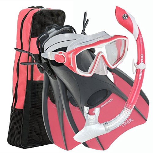 U.S. Divers Diva Women Set with Mask, Fins, Snorkel, Gear Bag, Small (Used)