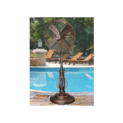 DecoBREEZE Adjustable Oscillating Outdoor Pedestal Fan Prestigious Brown (Used)
