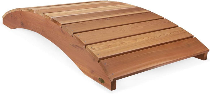 All Things Cedar Wooden Bridge, Outdoor Garden Walkway, 6 Feet, Natural Finish