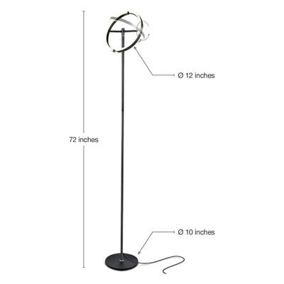 Brightech Halo Split LED Bright Standing Floor Lamp, Jet Black Finish (Open Box)