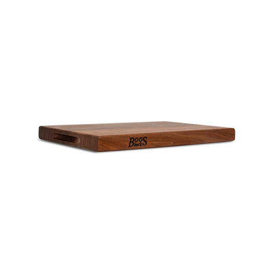 John Boos Walnut Wood Edge Grain Reversible Cutting Board & Block Natural Cream