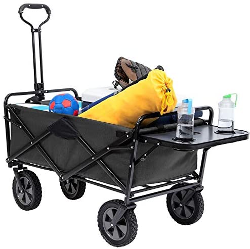 Mac Sports Folding Outdoor Garden Utility Wagon Cart w/ Table, Grey (Open Box)