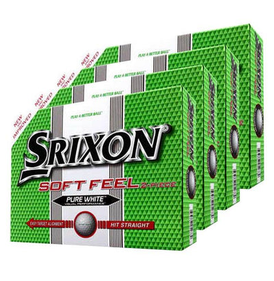 NEW! SRIXON 4 Dozen Soft Feel Pure White Low Spin, Distance & Control Golf Balls
