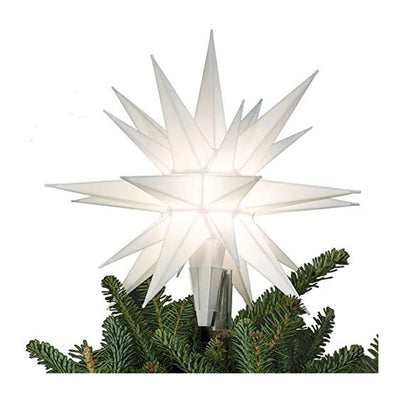 Keystone Holiday 12 Inch Prelit LED Christmas Holiday Star Tree Topper, White
