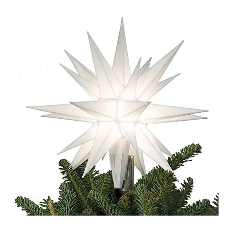 Keystone Holiday 12 Inch Prelit LED Holiday Star Tree Topper, White (Open Box)