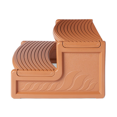 Confer Plastics Handi-Step Spa Hot Tub Stairs for Straight/Curved Spas, Redwood