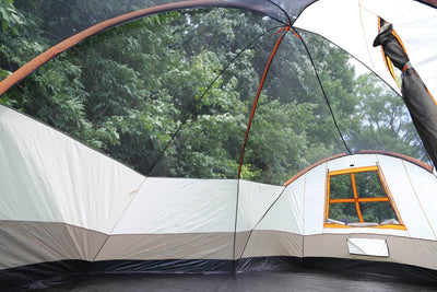 Tahoe Gear Olympia 10 Person Three Season Family Camping Tent |Orange (Open Box)