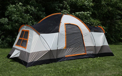 Tahoe Gear Olympia 10 Person Three Season Family Camping Tent |Orange (Open Box)