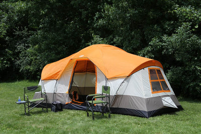 Tahoe Gear Olympia 10-Person 3-Season Tent, Orange/Ivory | Used