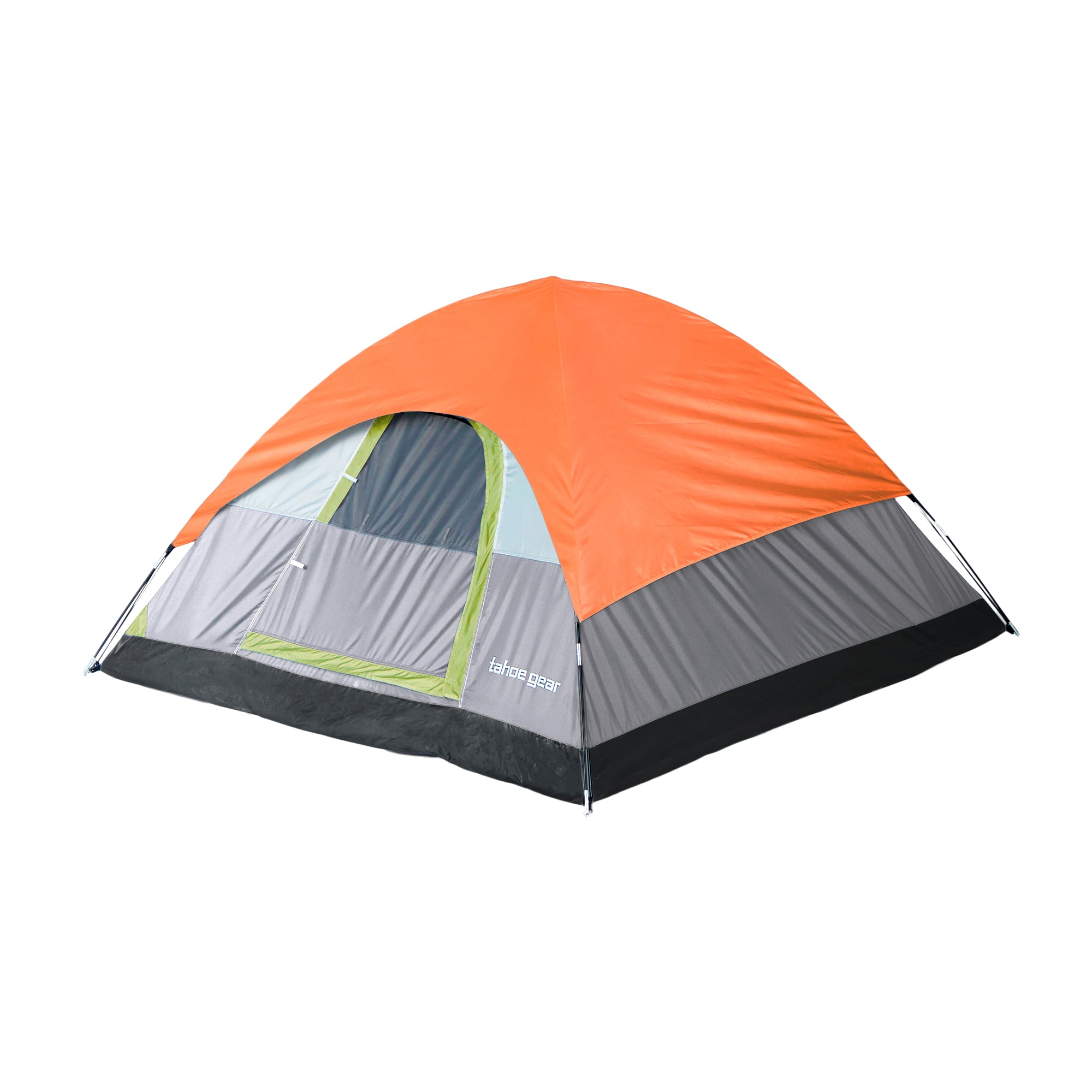 Tahoe Gear Powell 3 Person 3 Season Dome Camping Frame Tent, Green Orange (Used) - VMInnovations