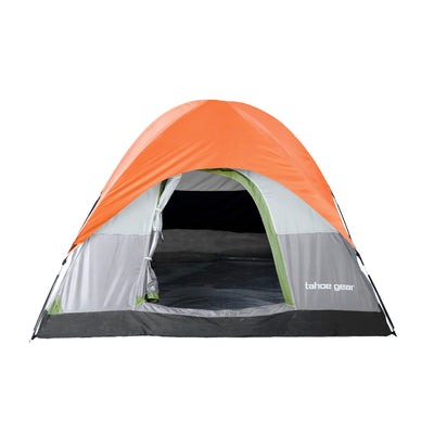 Tahoe Gear Powell 3 Person 3 Season Dome Camping Frame Tent, Green and Orange - VMInnovations