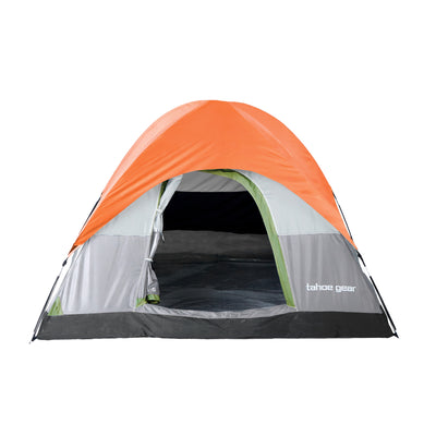 Tahoe Gear Powell 3 Person 3 Season Dome Camping Frame Tent, Green Orange (Used)