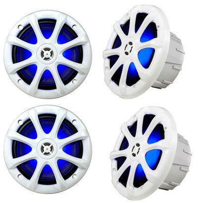 4) New Kicker 11KM6LW 6" 390W 2-Way Marine Boat/ATV Waterproof Speakers White