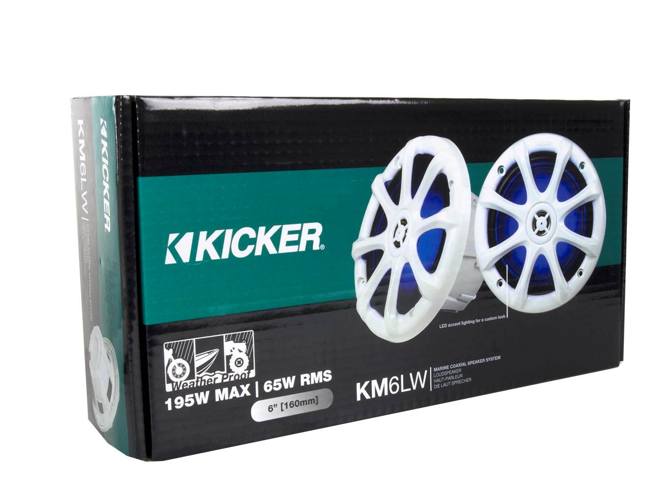 4) New Kicker 11KM6LW 6" 390W 2-Way Marine Boat/ATV Waterproof Speakers White