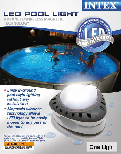 Intex Above Ground Energy Efficient LED Magnetic Swimming Pool Light (Open Box)