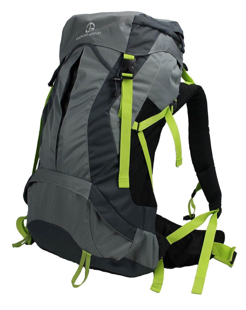 Tahoe Gear Bristol 55L Premium Hiking Internal Frame Backpack - Black/Grey