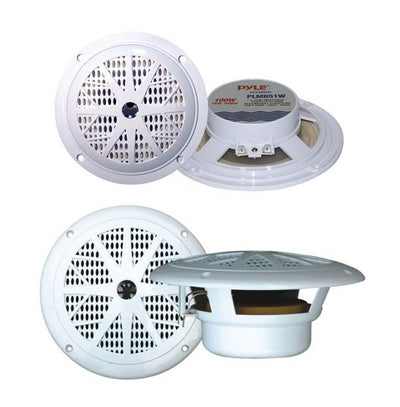 2) New Pyle PLMR51W 5.25" 100W + 2) PLMR61W 6.5" 120W 2-Way Marine/Boat Speakers