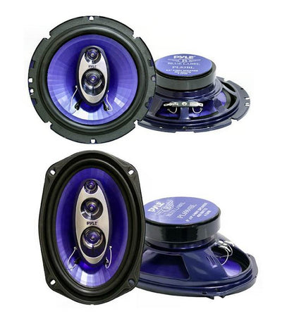 Pyle PL63BL 6.5" 360W 3-Way and PL6984BL 6x9" 400W 4-Way Car Coaxial Speakers