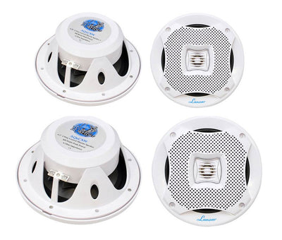 New Lanzar AQ5CXW 5.25" 400W + 2) AQ6CXW 6.5" 400W 2-Way Marine/Boat Speakers