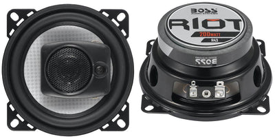 2) Boss R43 4" 200W 3-Way + 2) R63 6.5" 300W 3-Way Car Audio Coaxial Speakers