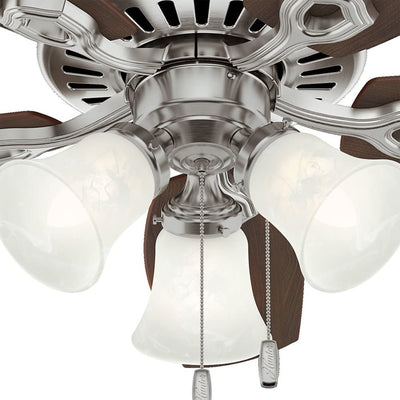 Hunter 42 Inch Traditional Builder Ceiling Fan with 3 LED Lights, Brushed Nickel