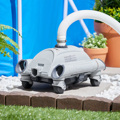 Intex 2100 GPH Above Ground Pool Sand Filter Pump w/ Automatic Pool Vacuum