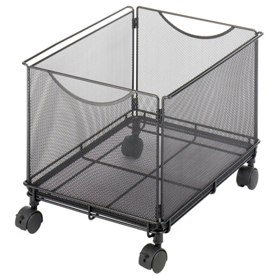 Safco Products 5211BL Steel Mesh Rolling File Cube Cabinet with Wheels, Onyx