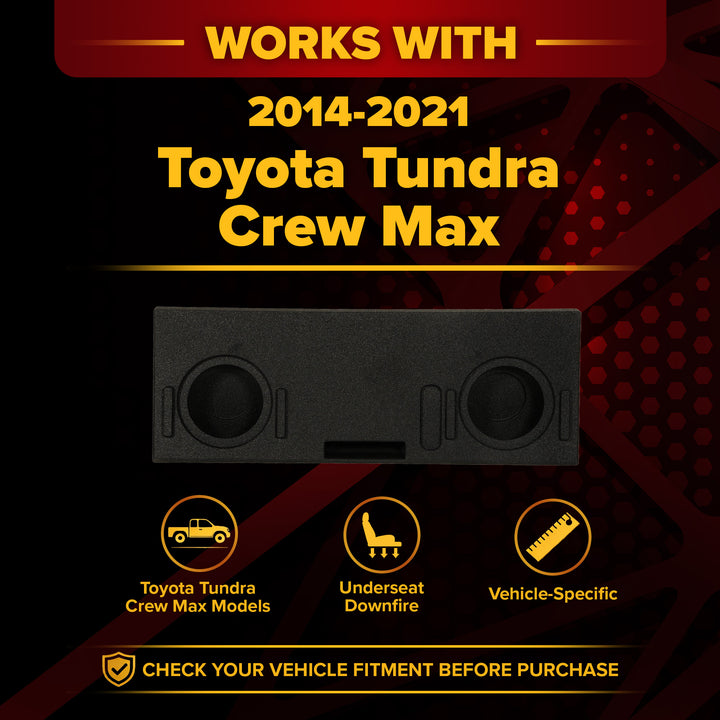 QPower Dual 10" Ported Sub Enclosure Box for Toyota Tundra Crew Max 2014-2021