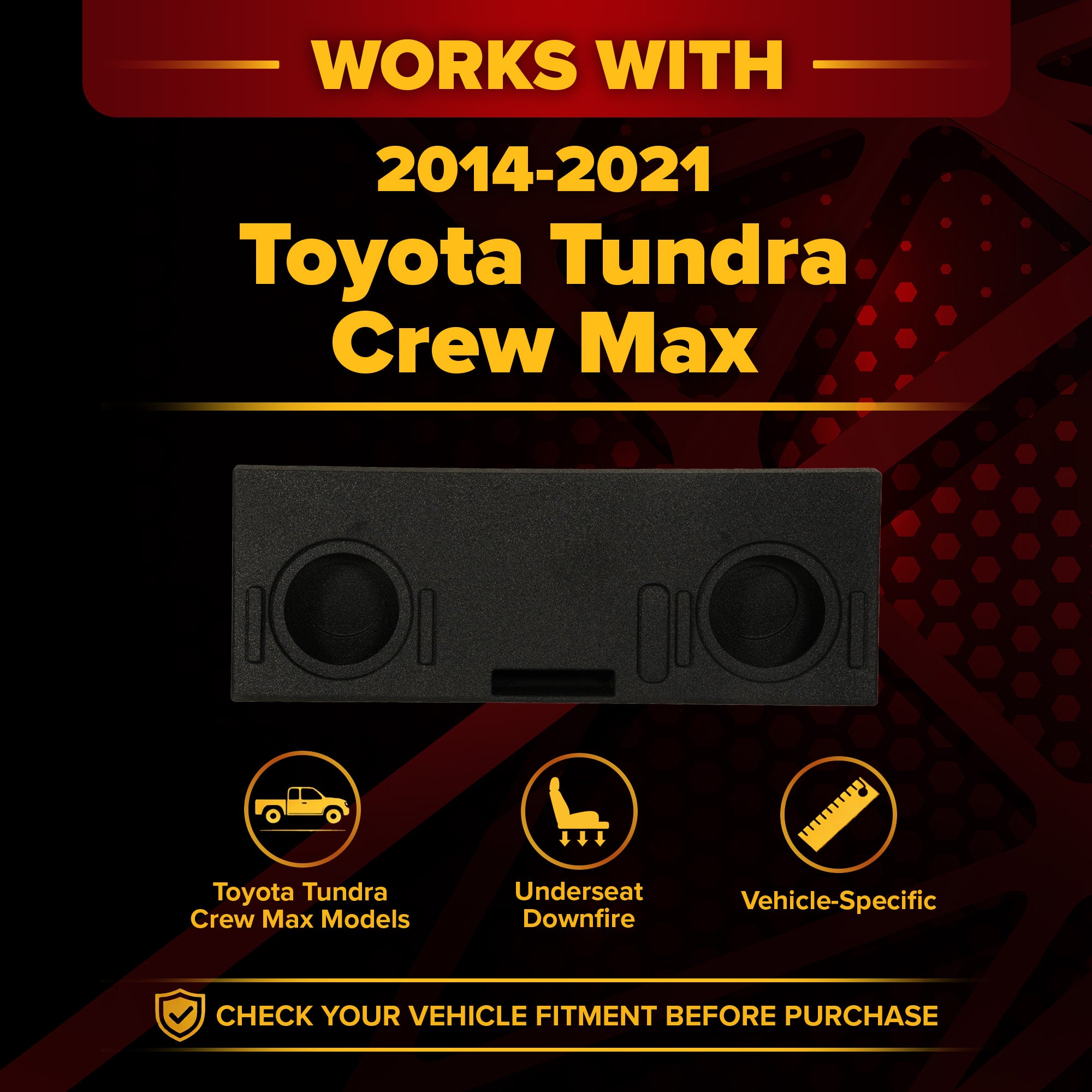 QPower Dual 10" Ported Sub Enclosure for Toyota Tundra Crew Max (Used) - VMInnovations
