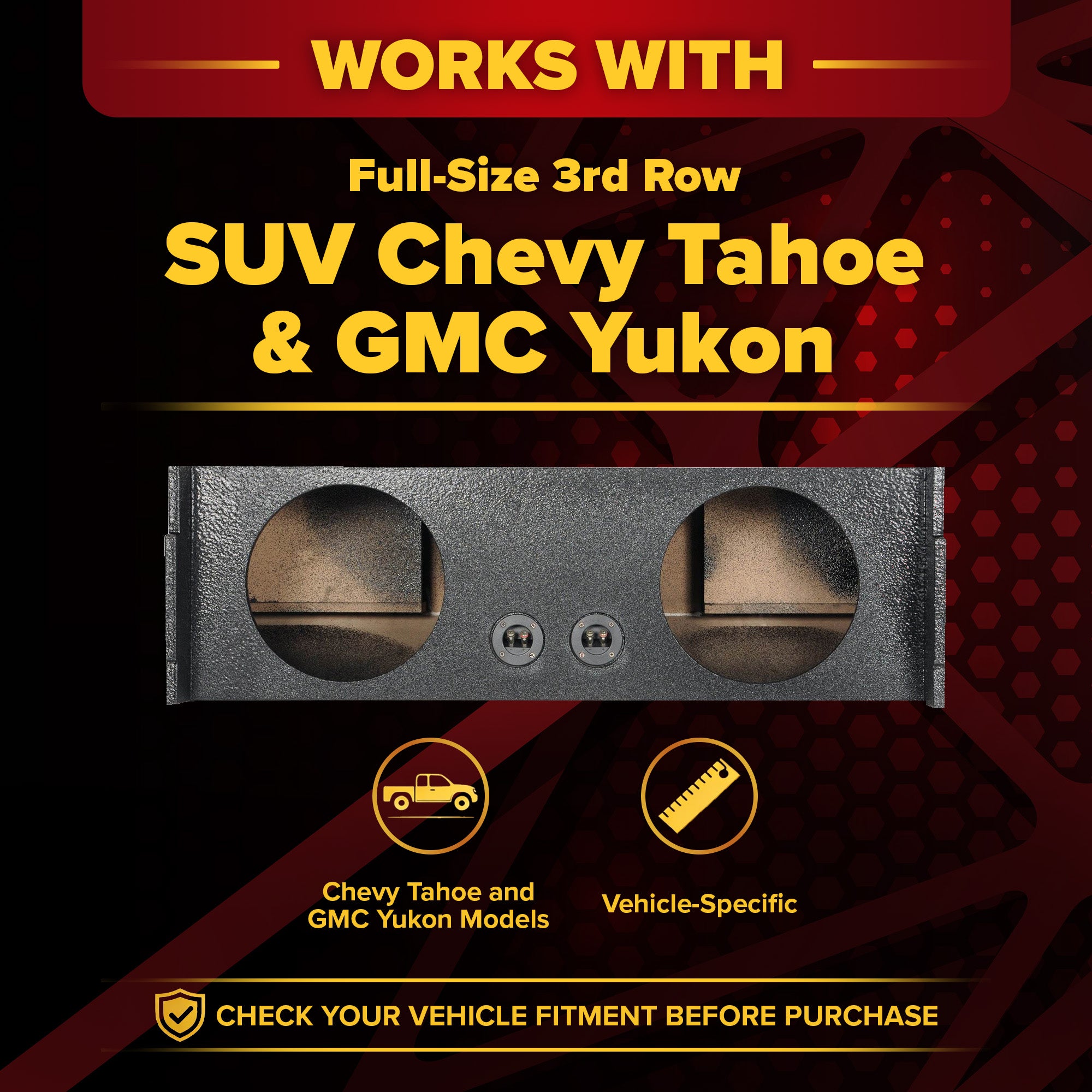 Q Power 2-Hole 12-Inch Vented Subwoofer Enclosure for SUVs (Open Box) - VMInnovations