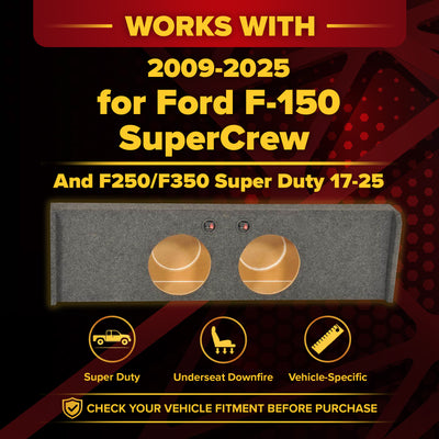 F150 Super Crew '09-'14 Dual 12" Carpet Subwoofer Box Enclosure (Open Box) - VMInnovations