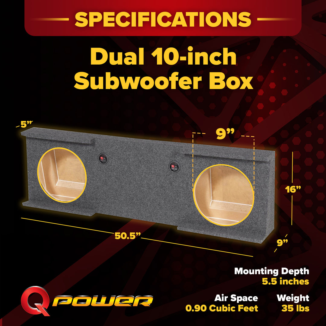 QPower Dual 10" Sub Box - Chevy Silverado Crew Cab & GMC Sierra Crew Cab 07-13 - VMInnovations