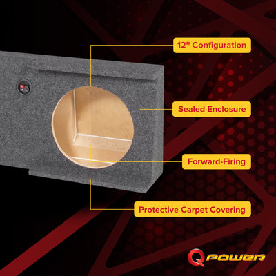 GMC Chevy Crew Cab 2007-2013 Underseat Dual 12" Subwoofer Sub Box (Open Box) - VMInnovations