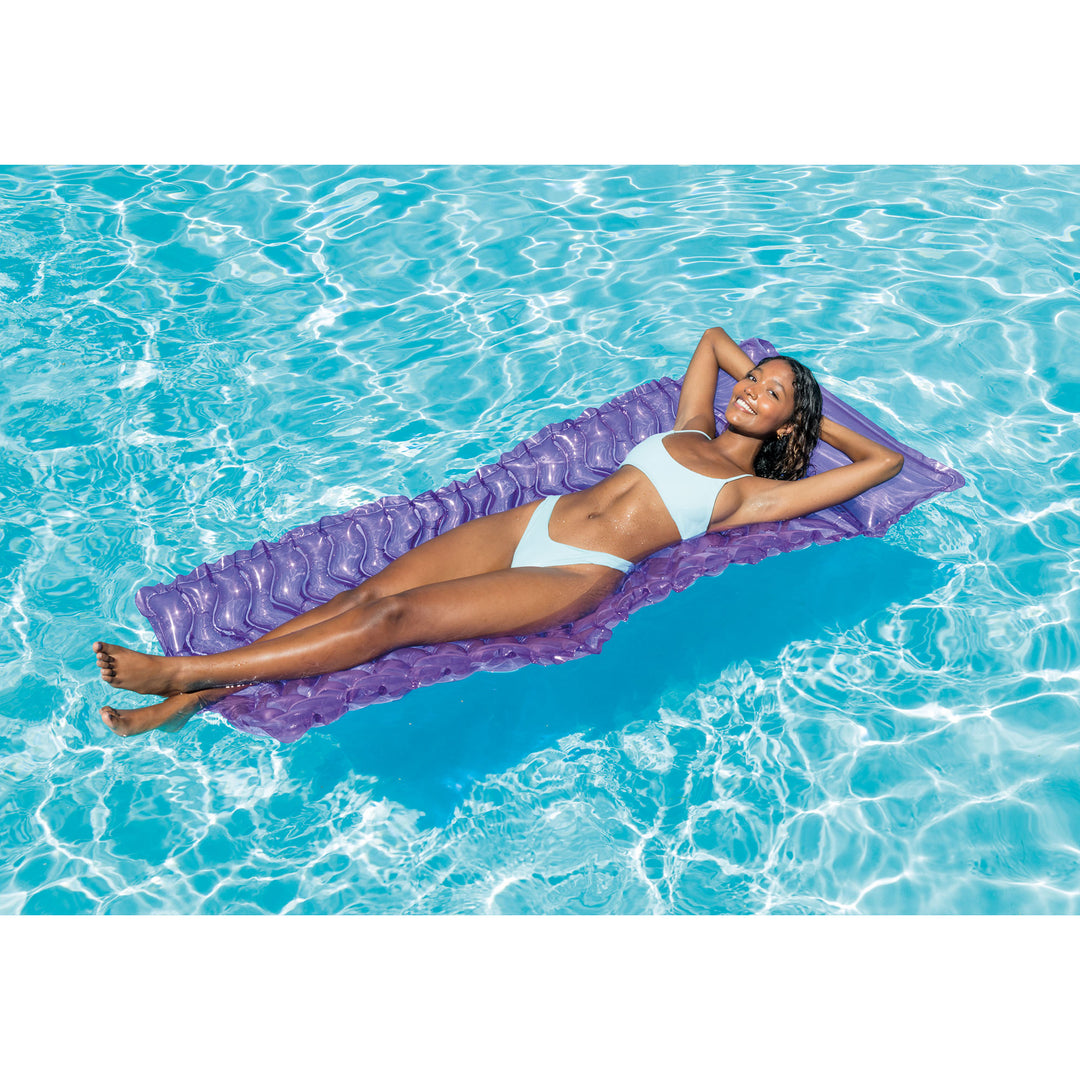 Intex Tote 'N Float Wave Mat Floating Swimming Pool Lounger (Open Box) (2 Pack)