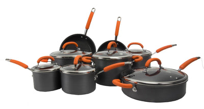 Rachael Ray 14-Piece Hard Anodized Cookware Set Nonstick Pots Pans - Open Box