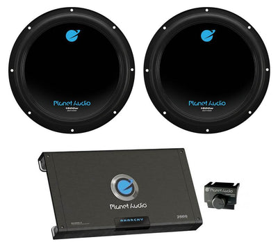 2) PLANET AUDIO AC10D 10" 3000W Car Subwoofers Subs+2600W 2 Channel Amplifier