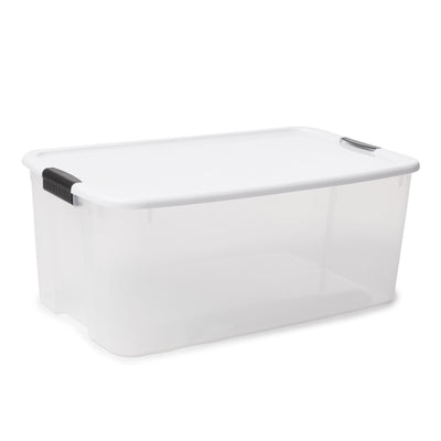 Sterilite 116 Quart Latching Storage Tote Box Containers Clear (Open Box)(4Pack)