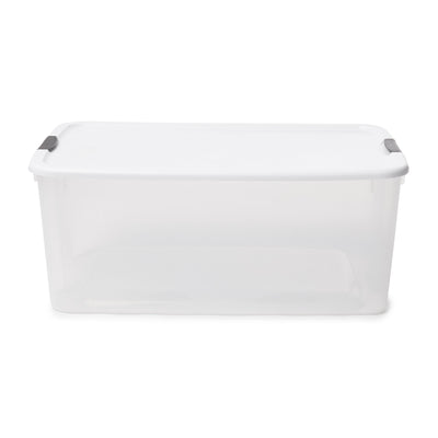 Sterilite 116 Quart Latching Storage Tote Box Containers Clear (Open Box)(4Pack)