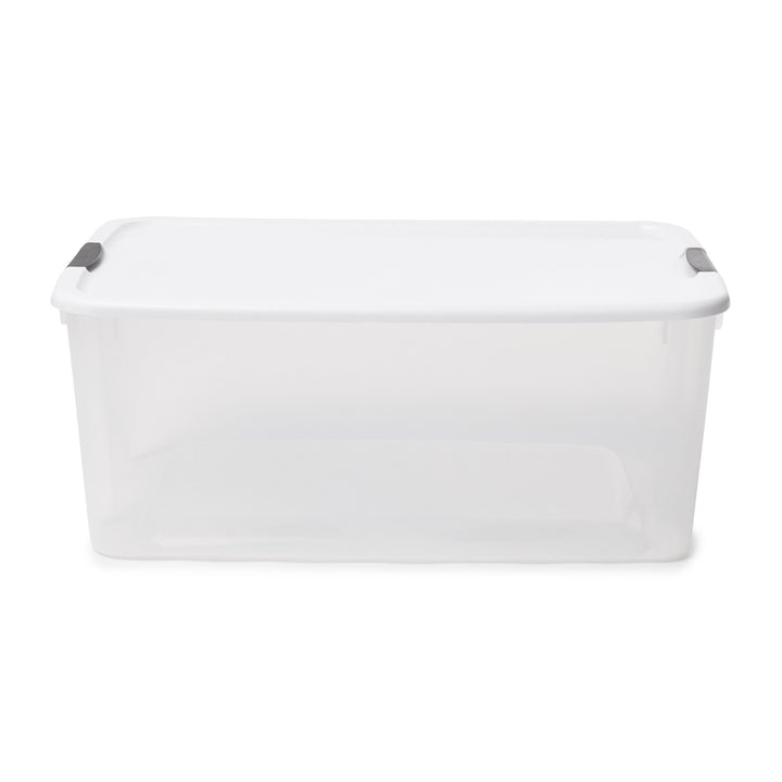 Sterilite 116 Quart Ultra Latching Clear Plastic Storage Tote Container, 12 Pack