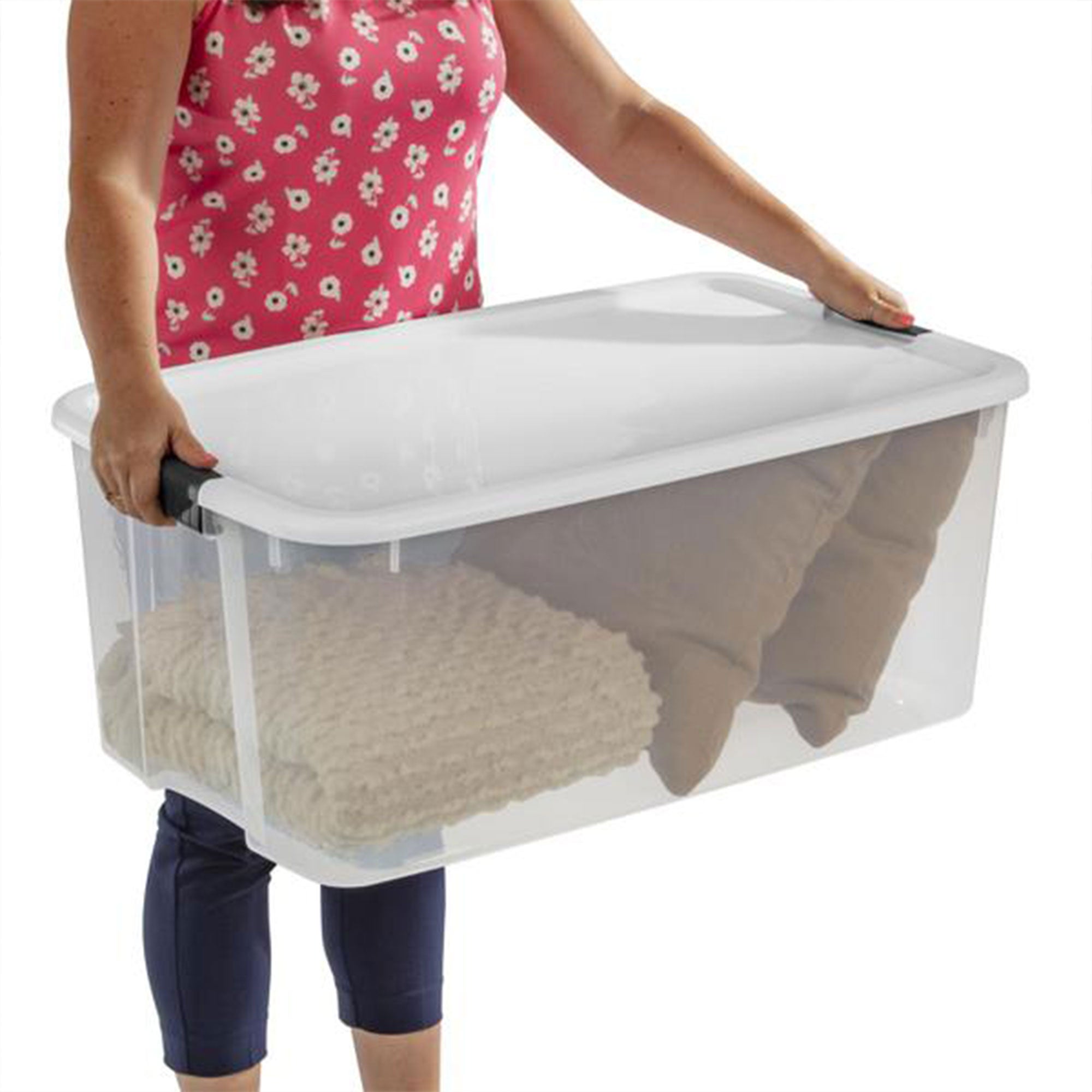 Sterilite 116 Quart Ultra Latching Storage Tote Box Containers Clear (Open Box)