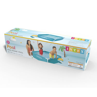 Intex Mini Frame Kids 4ft x 4ft x 12in Beginner Kiddie Swimming Pool (2 Pack)