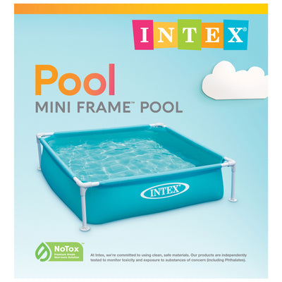 Intex Mini Frame Kids 4ft x 4ft x 12in Beginner Kiddie Swimming Pool (2 Pack)