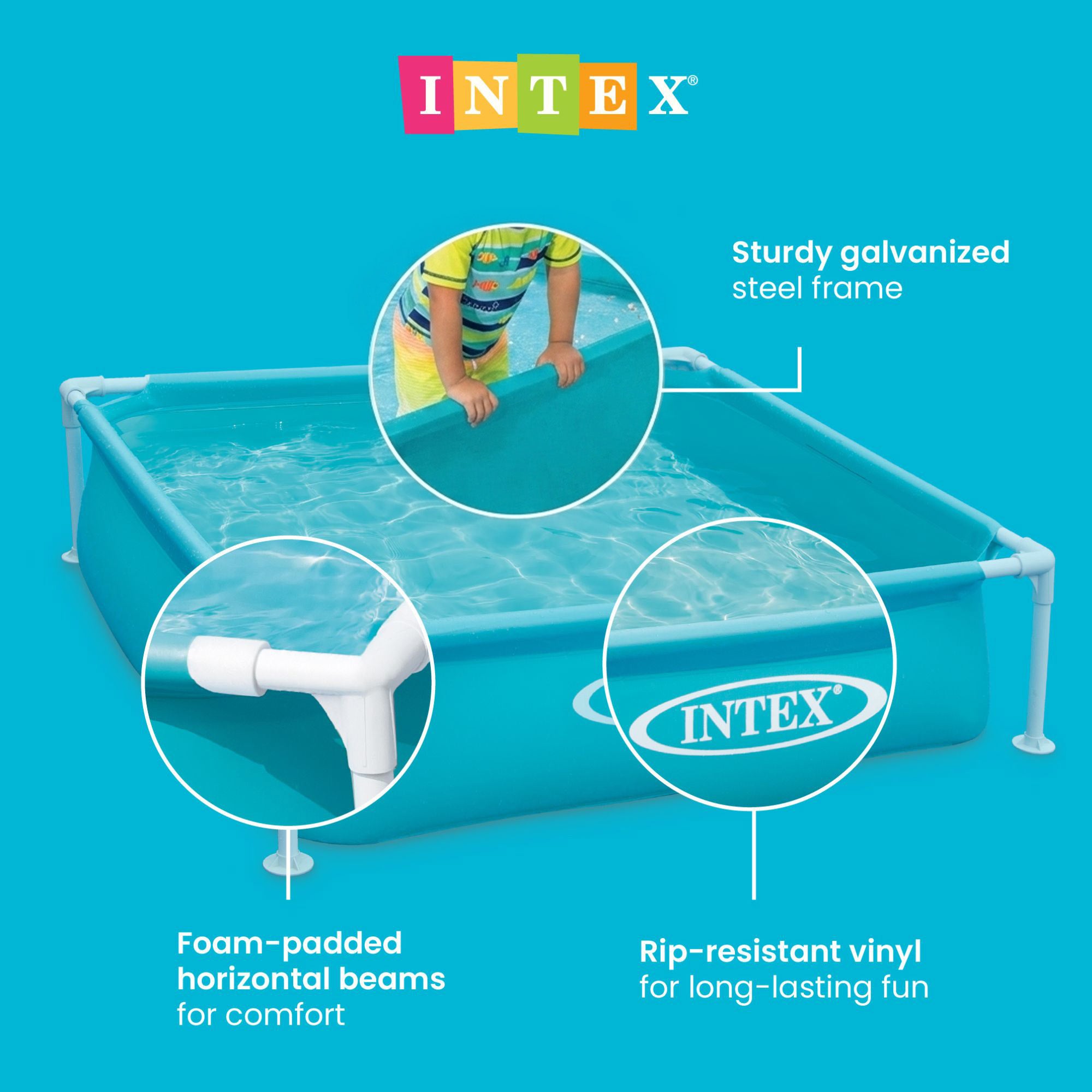 Intex Mini Frame Kids 4ft x 4ft x 12in Beginner Kiddie Swimming Pool (2 Pack)