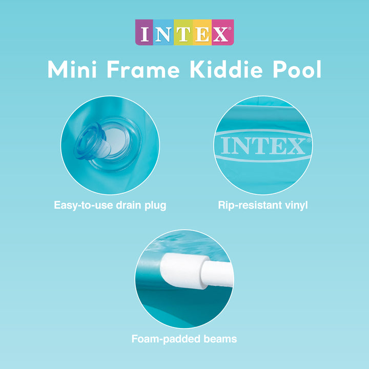 Intex 4ft x 4ft x 12in Mini Frame Kids Beginner Kiddie Swimming Pool (3 Pack)