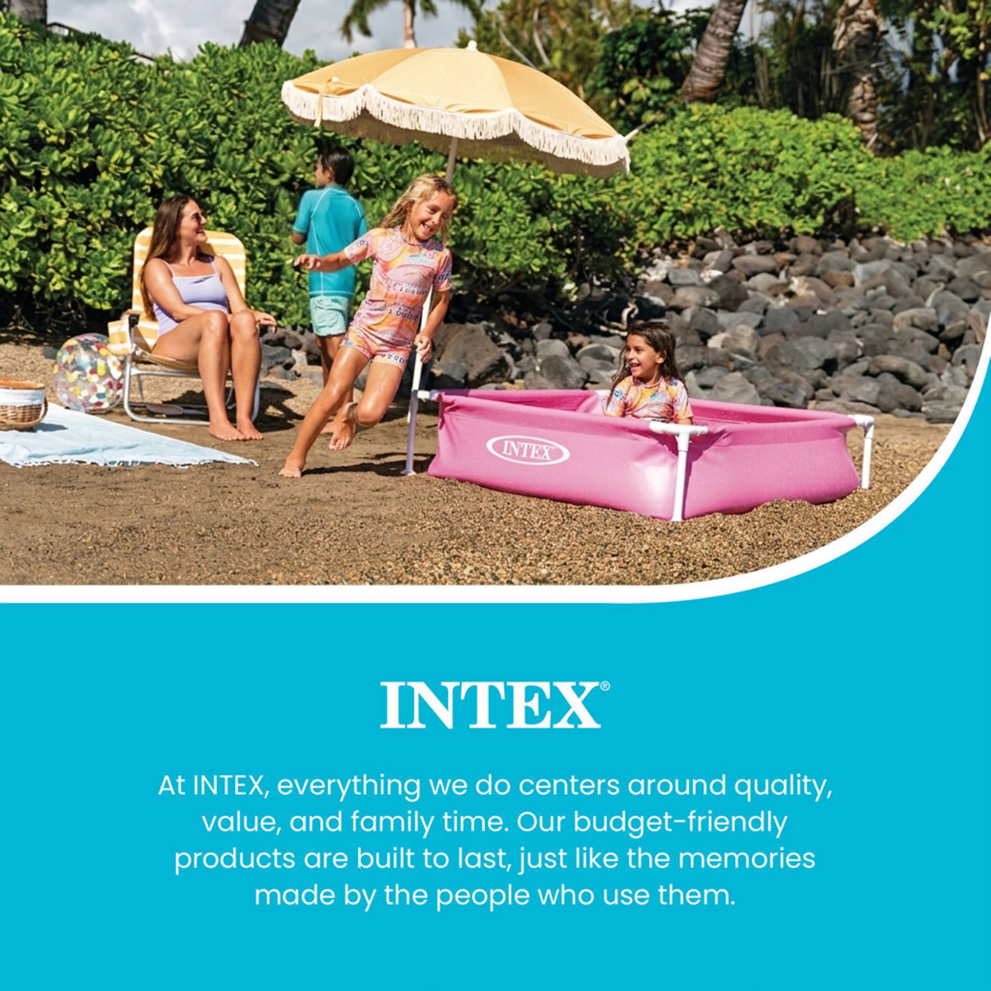 Intex 57173EP 4ft x 12in Mini Frame Beginner Swimming Pool, Blue(Open Box)