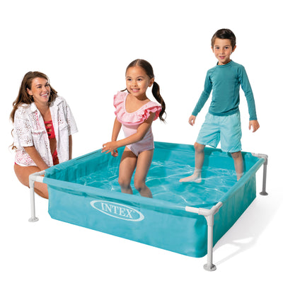 Intex Mini Frame Kids 4ft x 4ft x 12in Beginner Kiddie Swimming Pool (2 Pack)