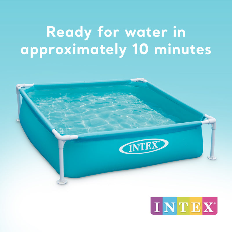 Intex 4ft x 12in Mini Frame Kiddie Beginner Swimming Pool, Ages 3 and Up, Blue