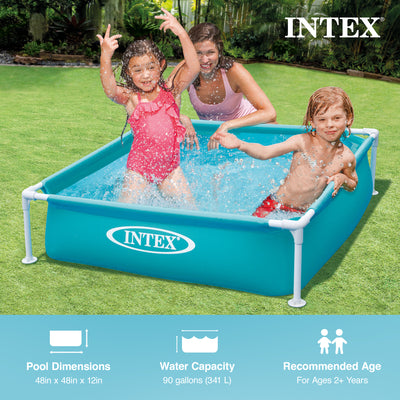 Intex Mini Frame Kids 4ft x 4ft x 12in Beginner Kiddie Swimming Pool (2 Pack)