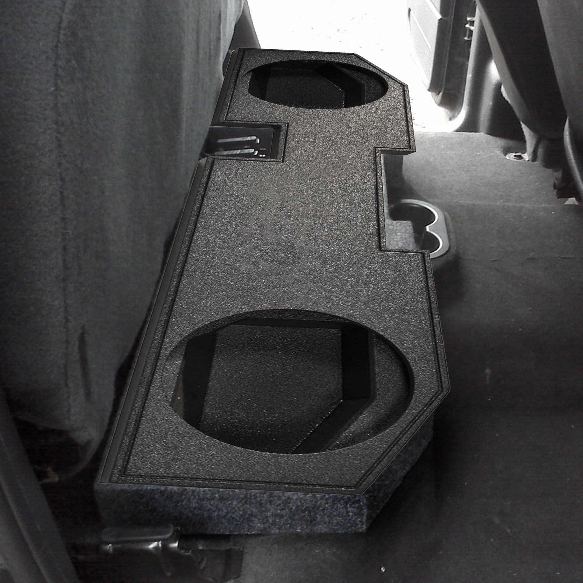 QPower Dodge Ram Quad Cab '02-Newer Dual 12 Inch Subwoofer Box (For Parts)