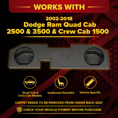QPower Dodge Ram Quad Cab '02-Newer Dual 12" Subwoofer Box Sub Enclosure (Used)